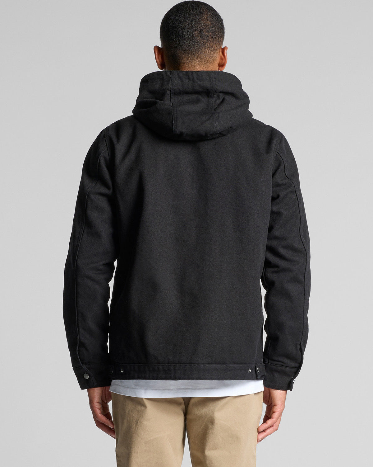 Giacca pesante con cappuccio in canvas uomo