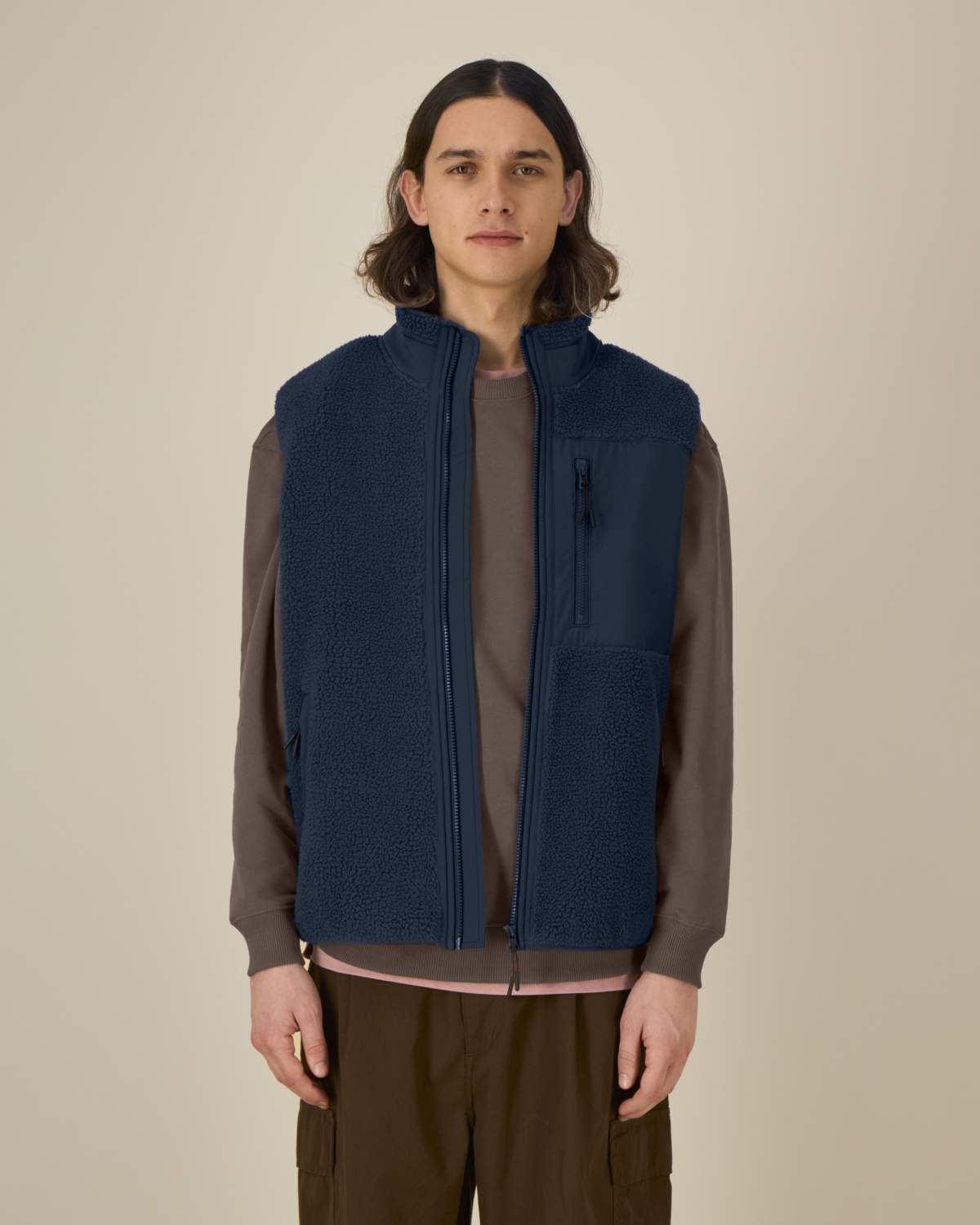 Unisex Sleeveless Sherpa Jacket