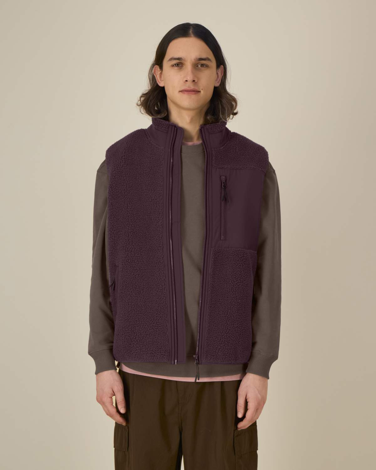 Unisex Sleeveless Sherpa Jacket
