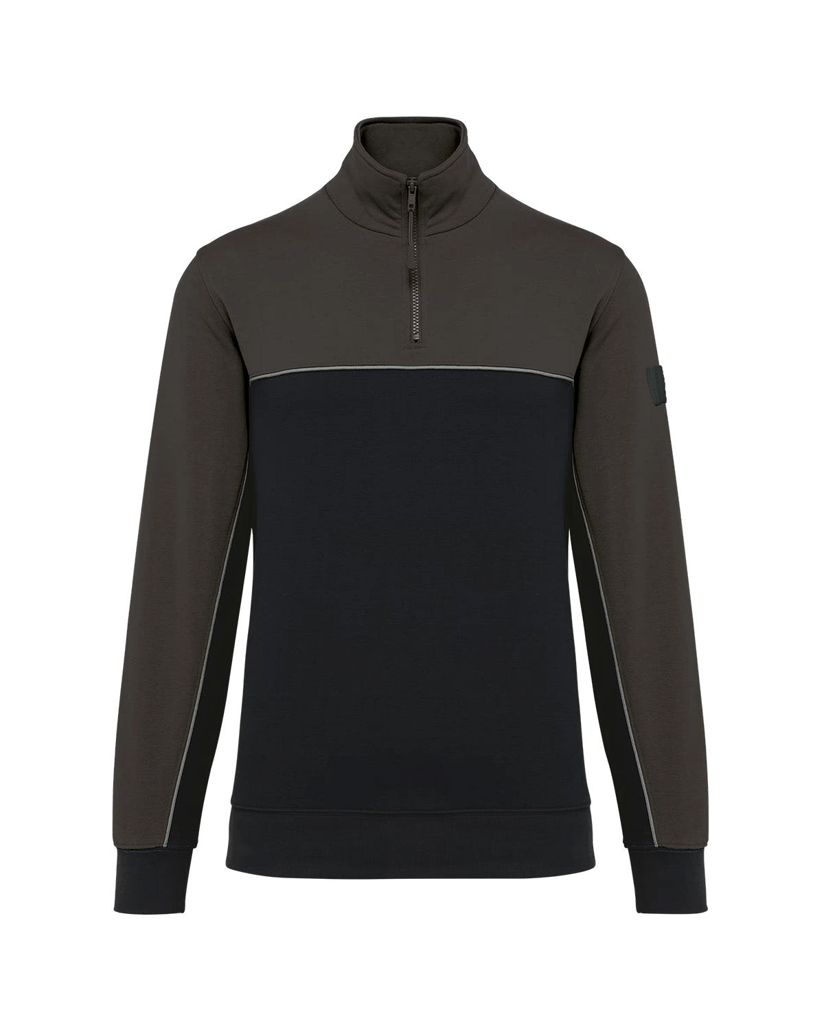 Felpa bicolore con zip 3/4 Unisex