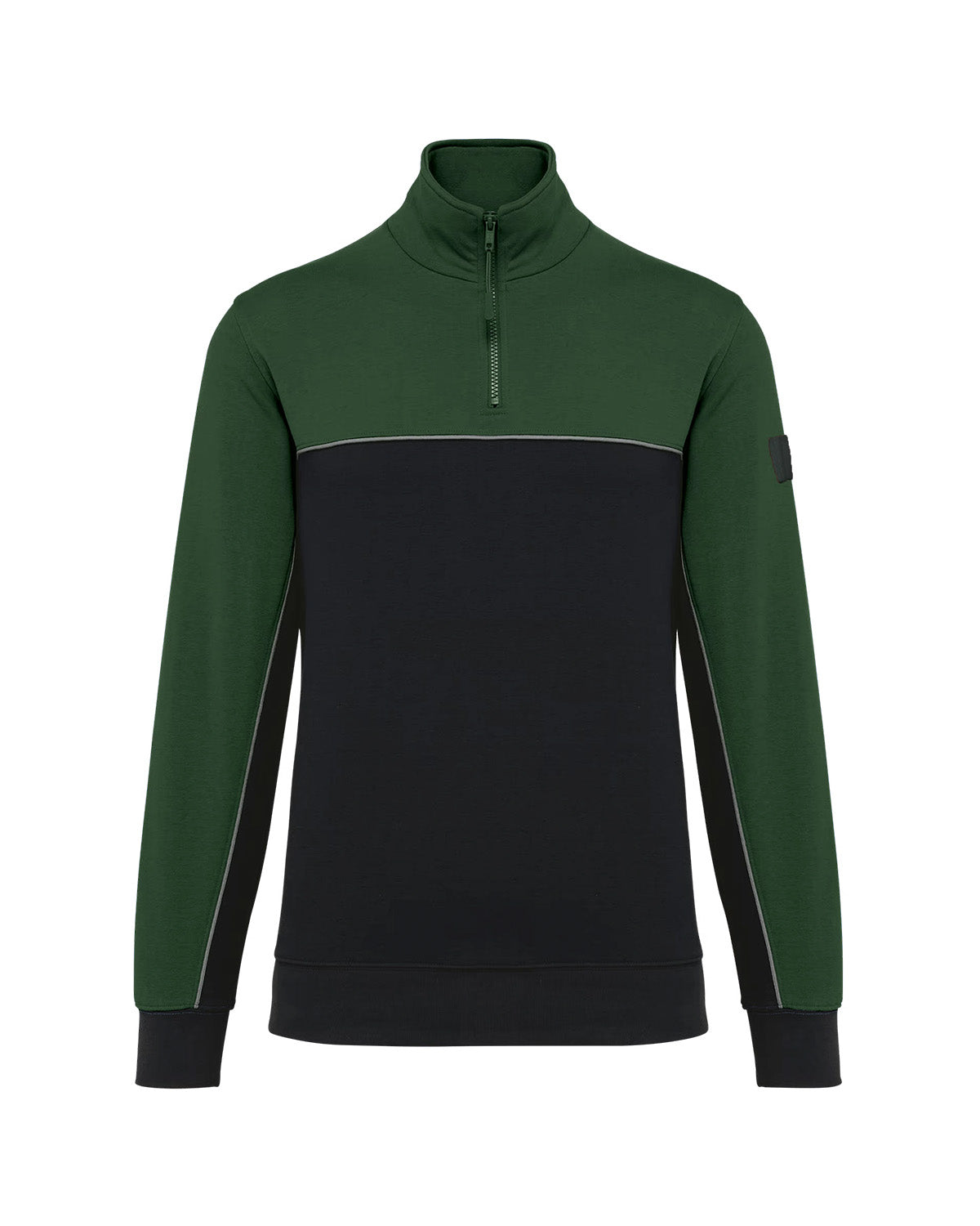 Felpa bicolore con zip 3/4 Unisex