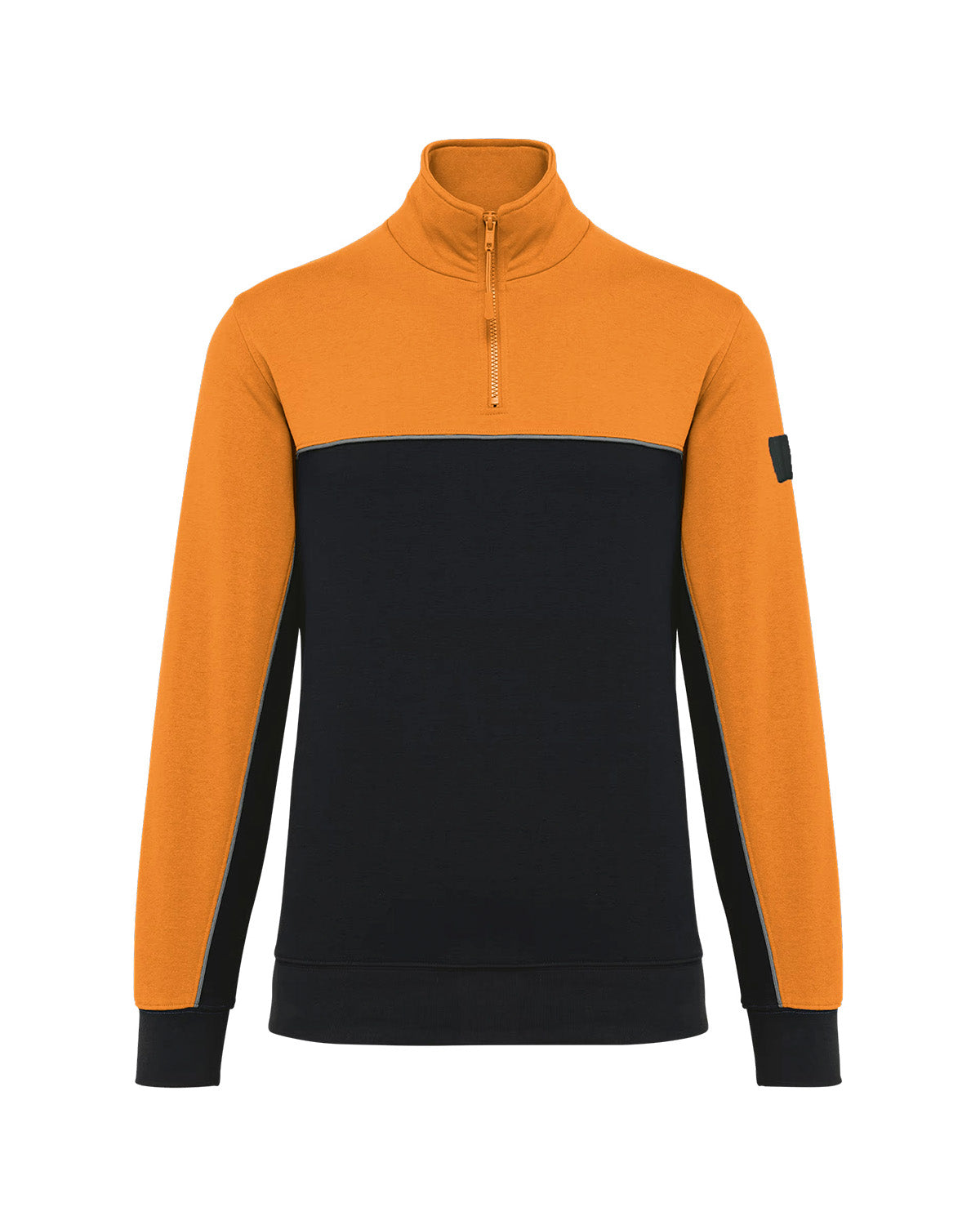 Felpa bicolore con zip 3/4 Unisex
