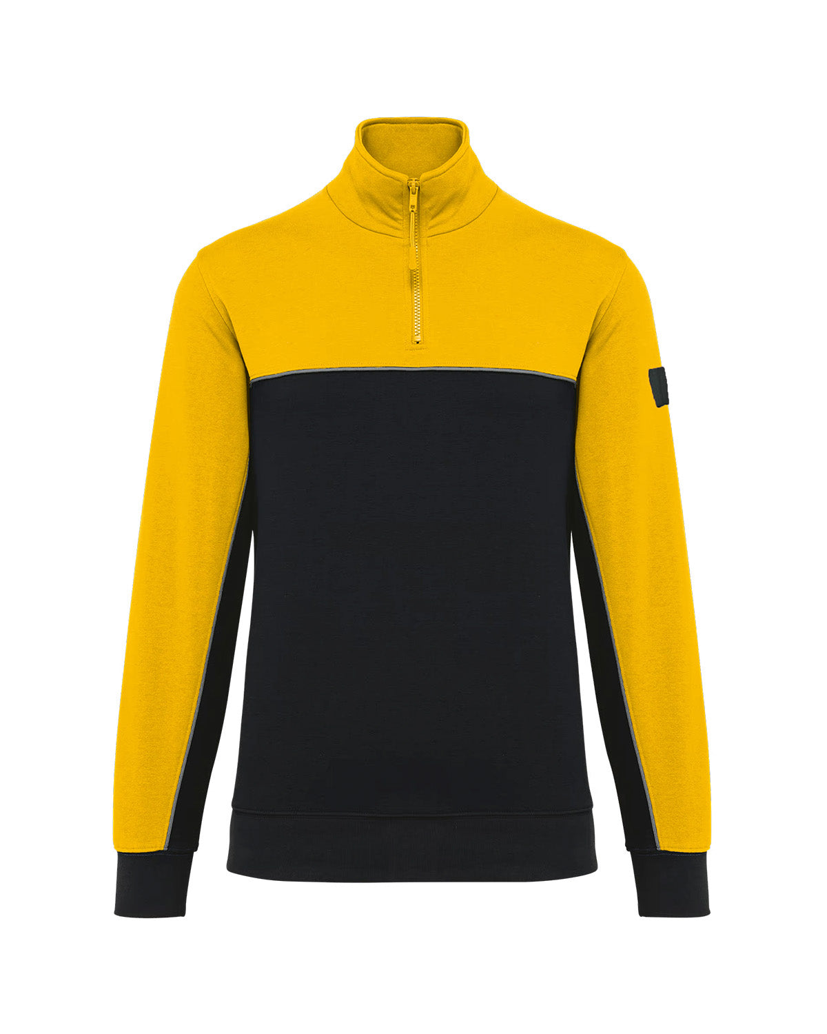 Felpa bicolore con zip 3/4 Unisex