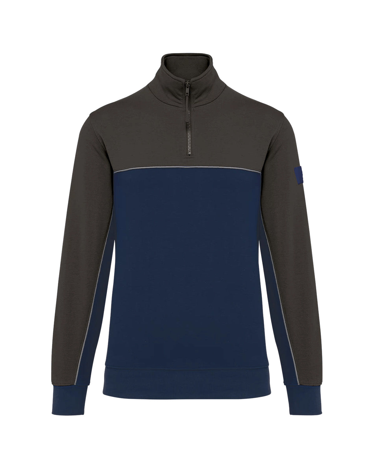 Felpa bicolore con zip 3/4 Unisex