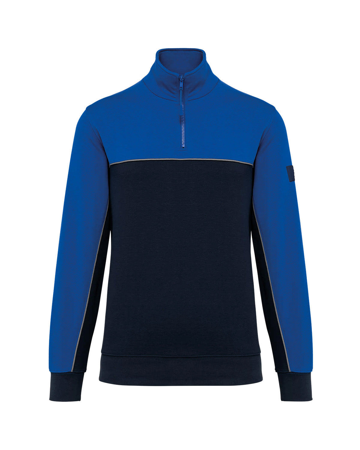 Felpa bicolore con zip 3/4 Unisex