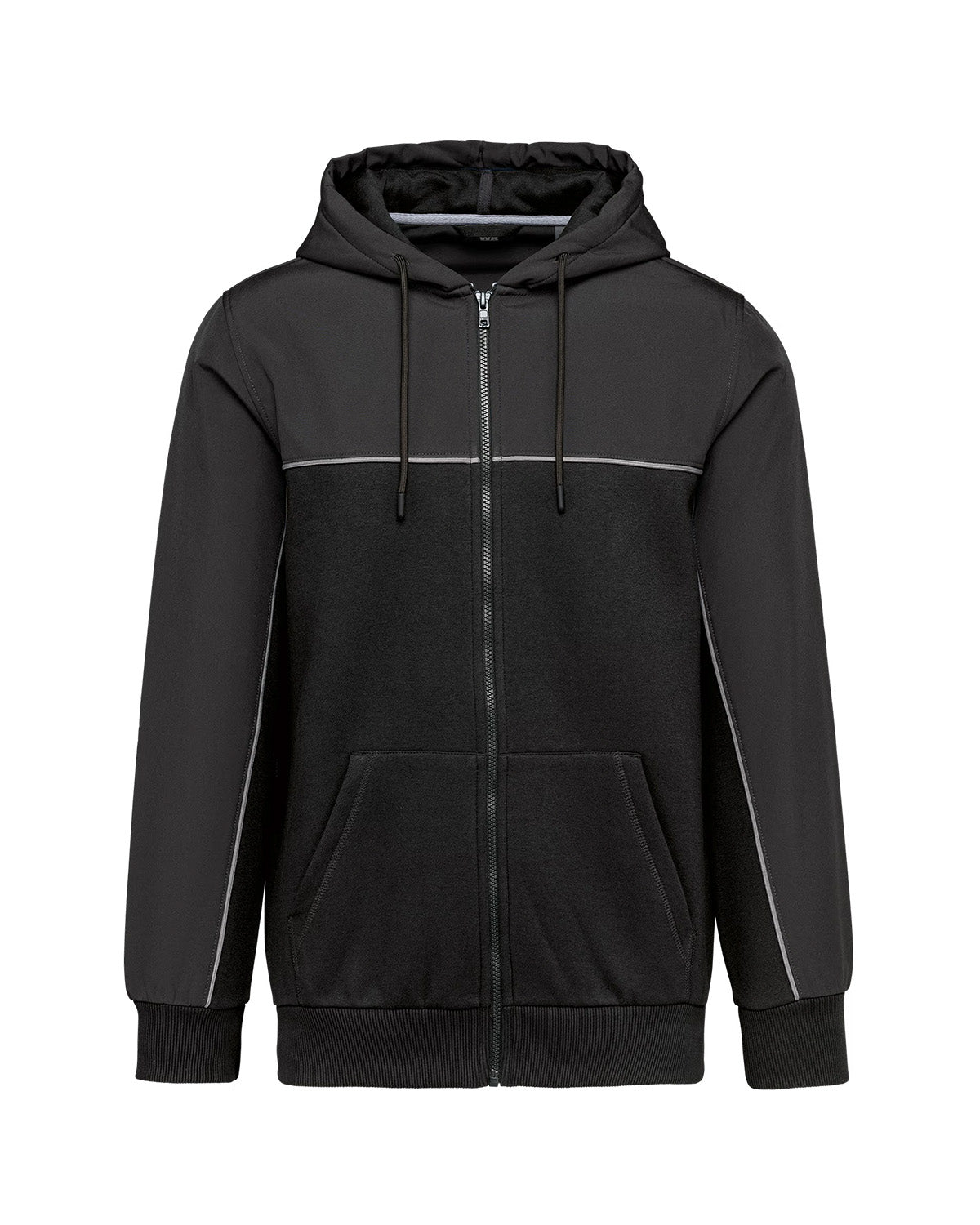 Giacca in felpa bicolore con zip e cappuccio Unisex
