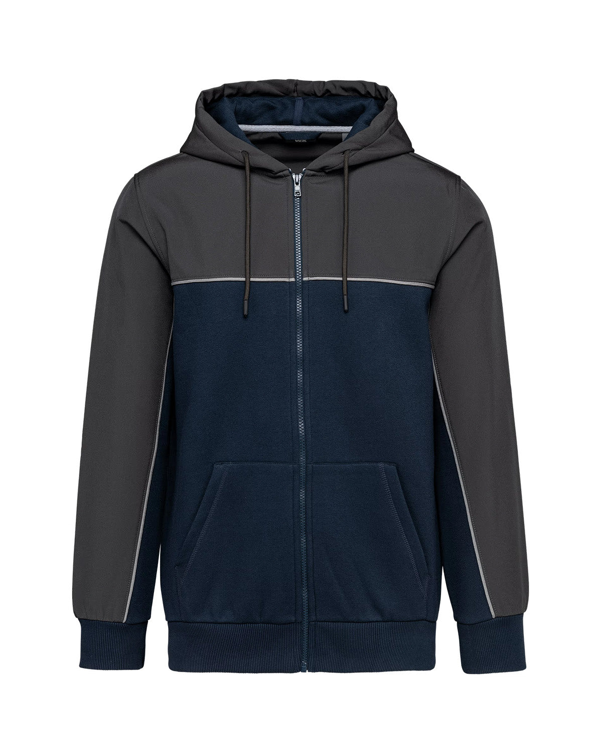 Giacca in felpa bicolore con zip e cappuccio Unisex