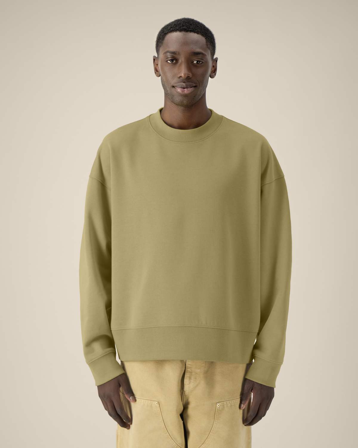 Felpa girocollo boxy in cotone riciclato unisex