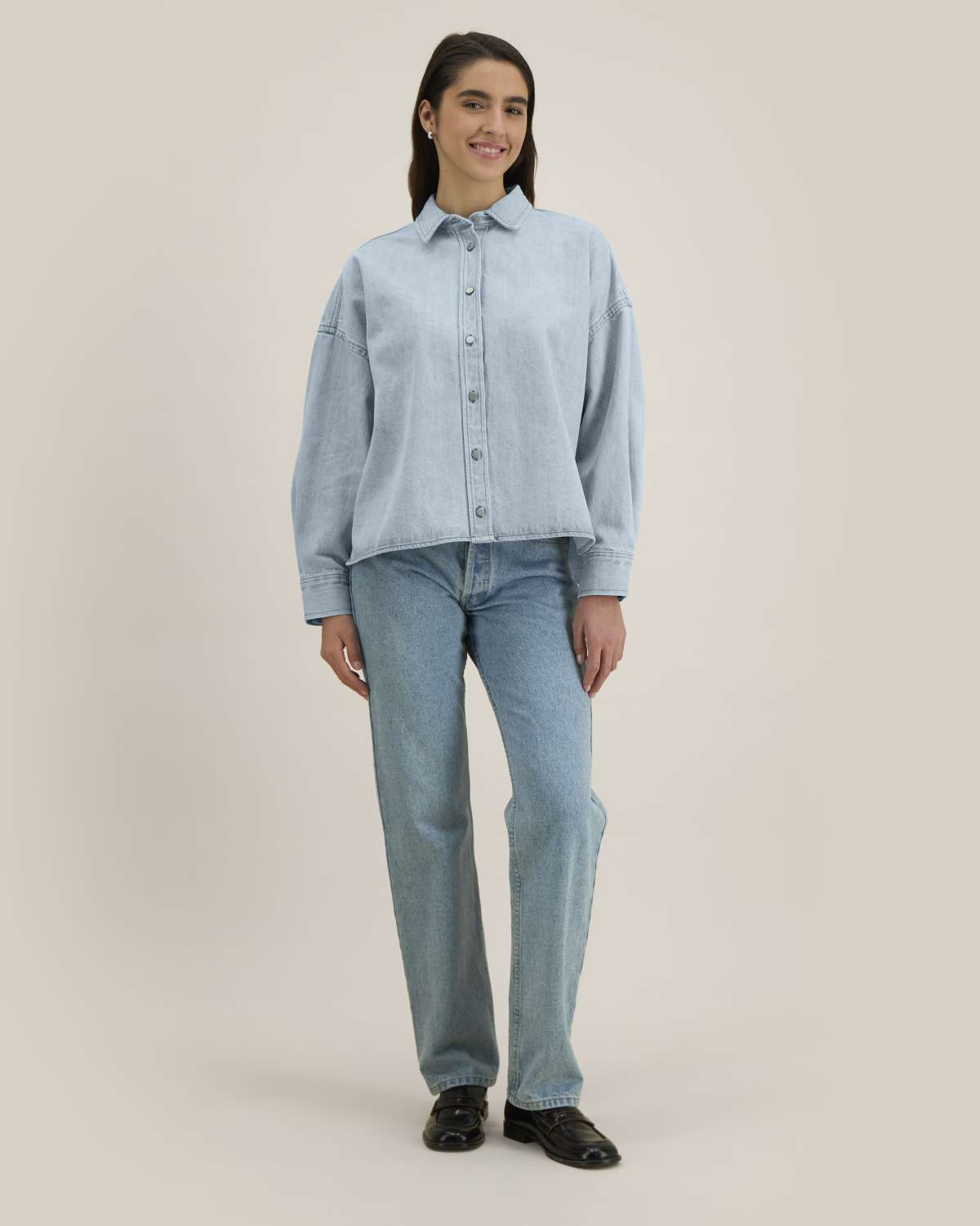 Camicia denim oversize donna