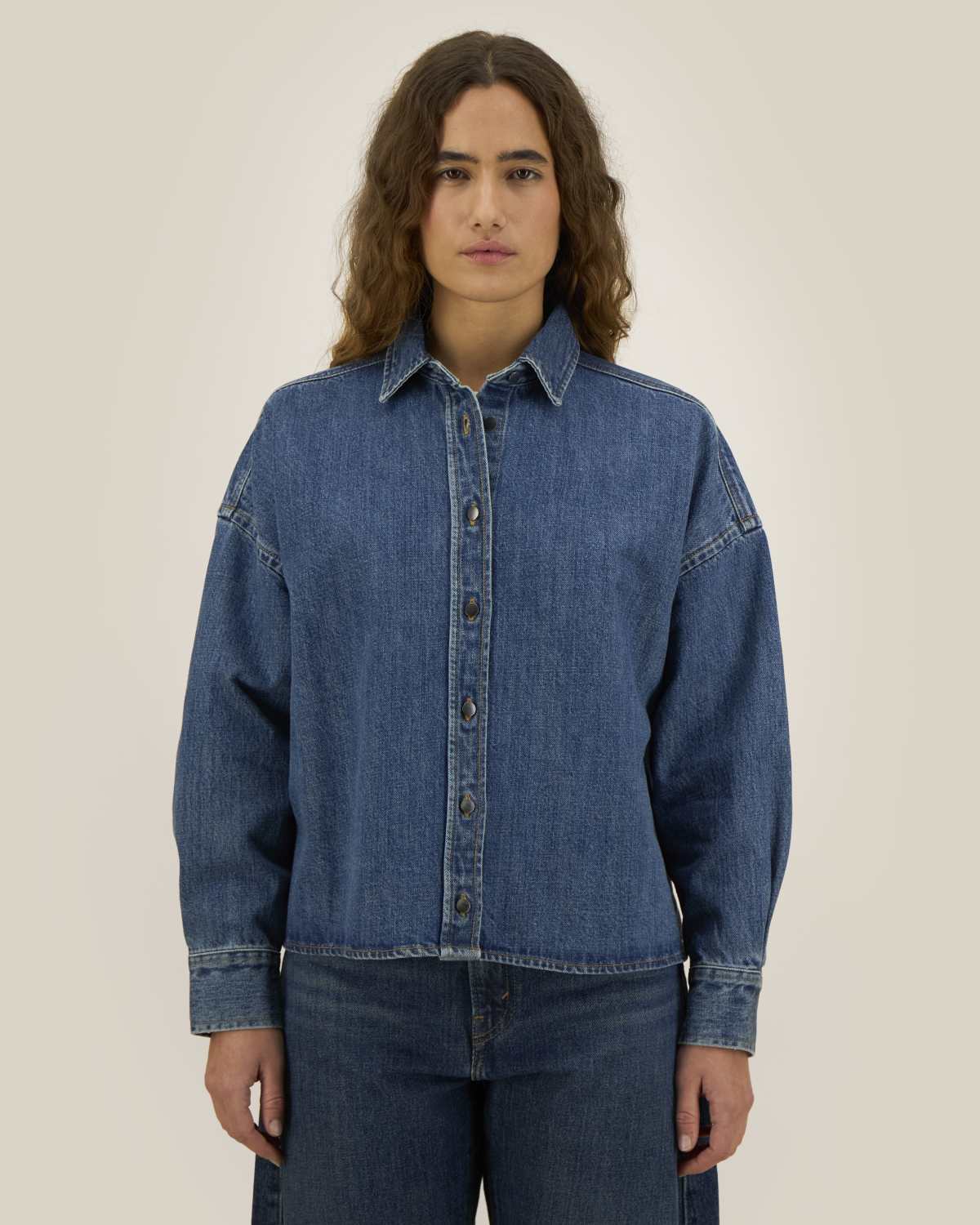 Camicia denim oversize donna