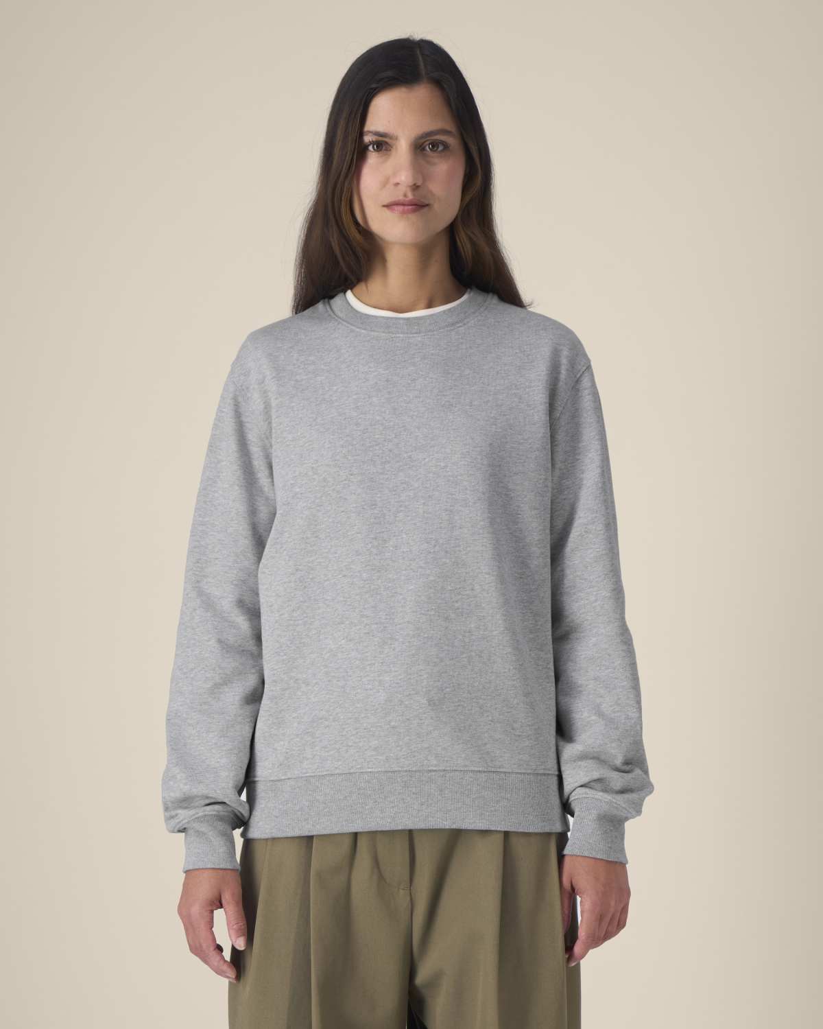 Felpa girocollo in cotone riciclato unisex