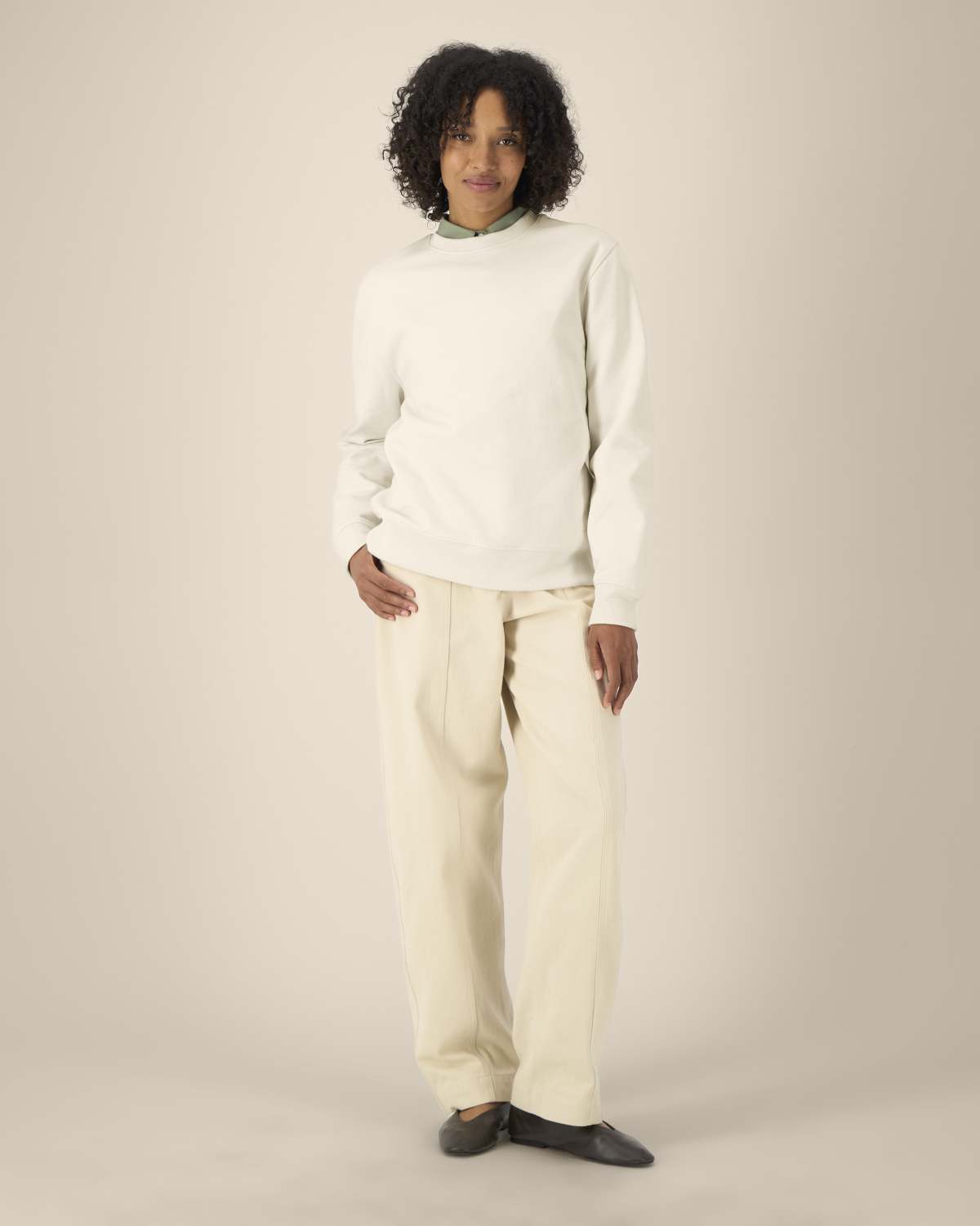 Felpa girocollo in cotone riciclato unisex