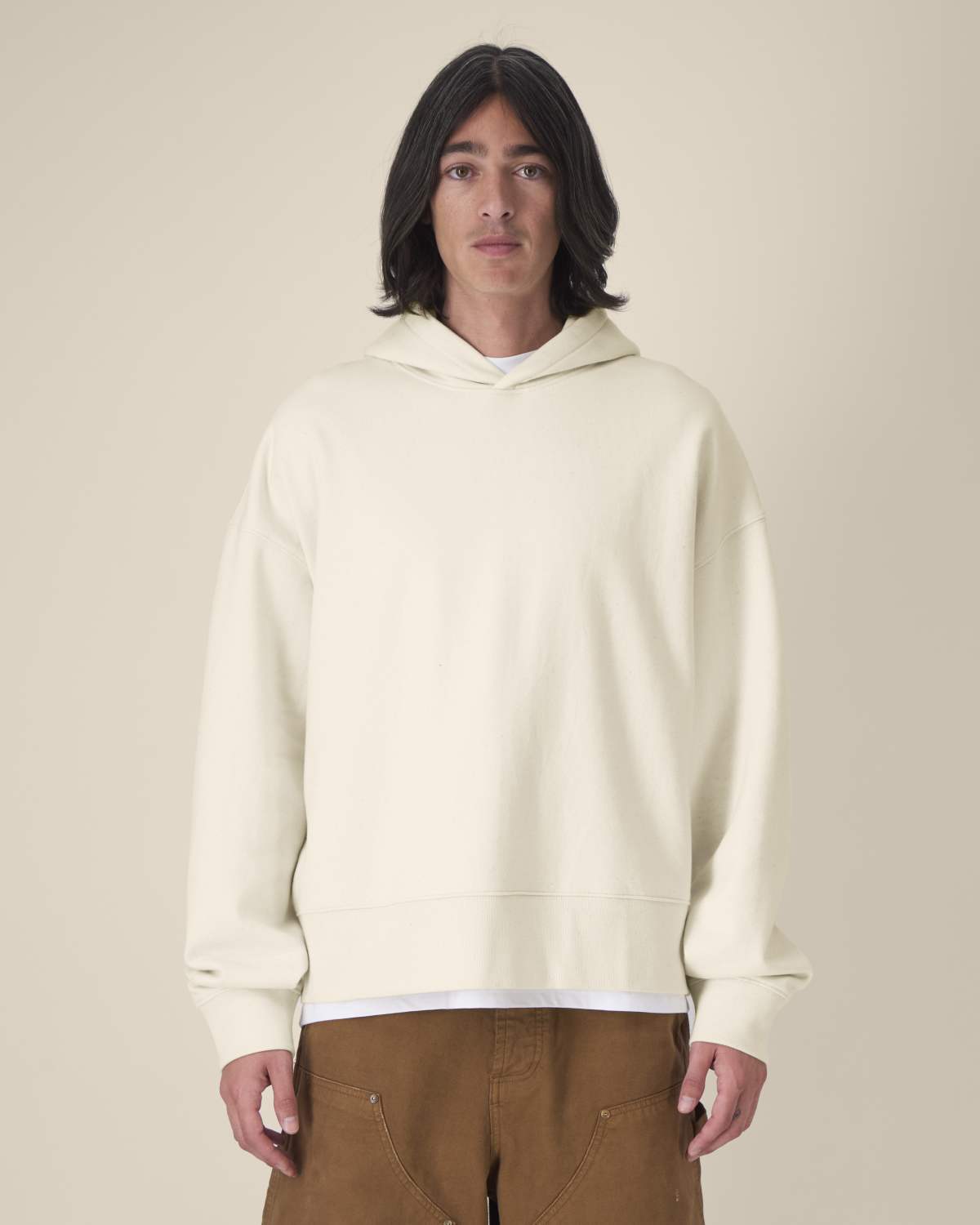 Felpa cappuccio boxy in cotone riciclato unisex