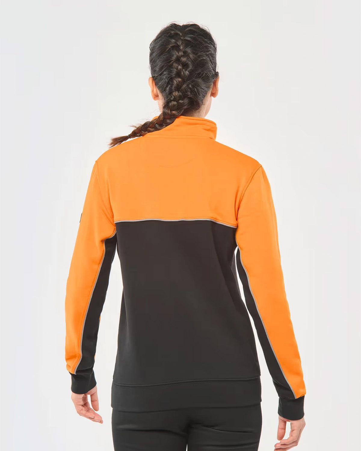 Felpa bicolore con zip 3/4 Unisex