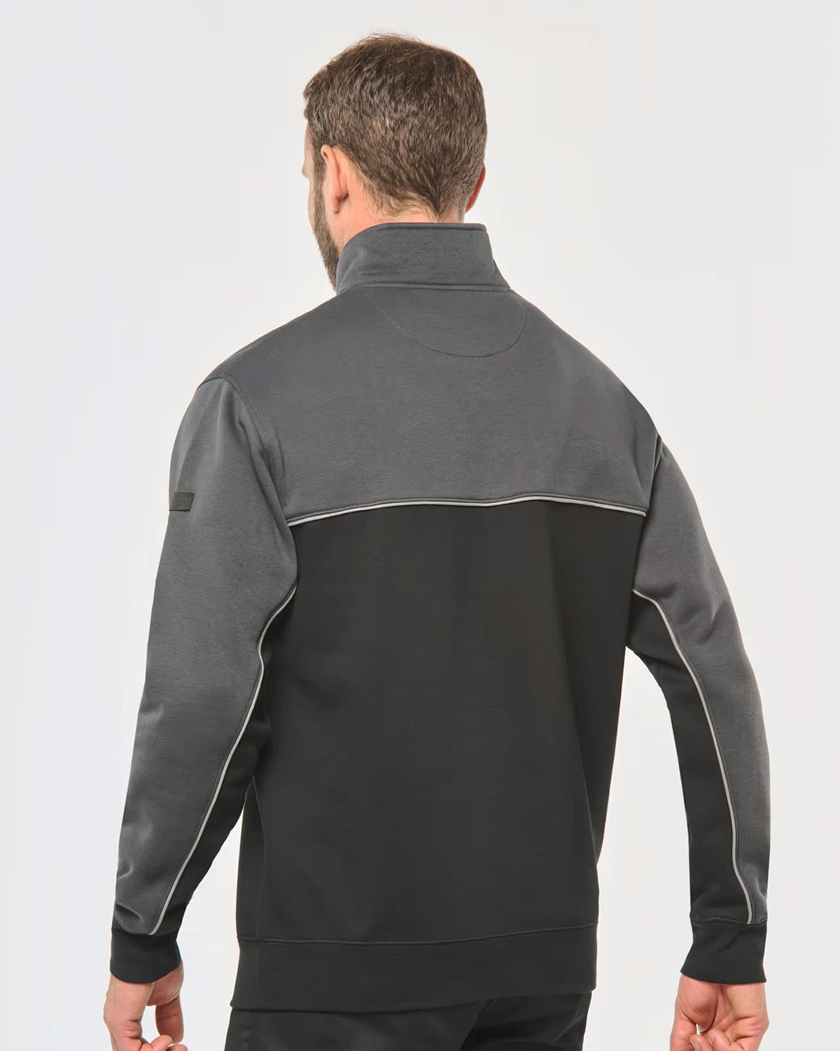 Felpa bicolore con zip 3/4 Unisex
