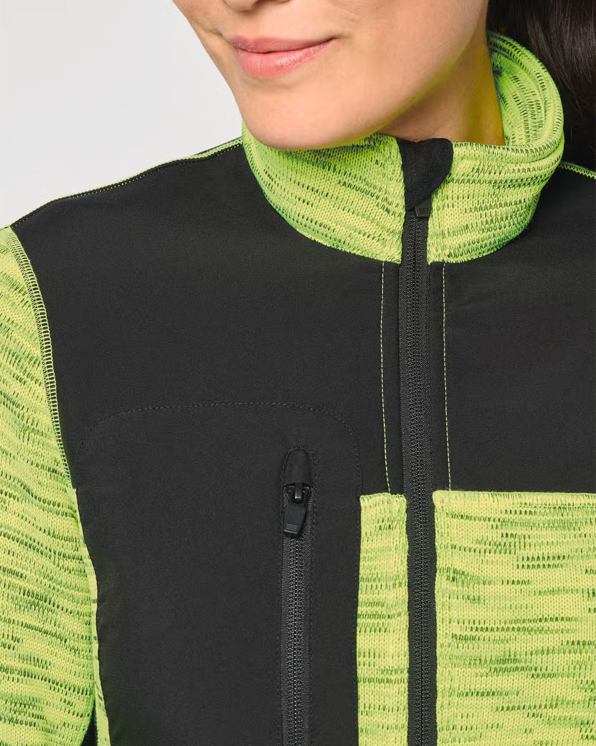 Giacca bicolore in politricot riciclato Donna