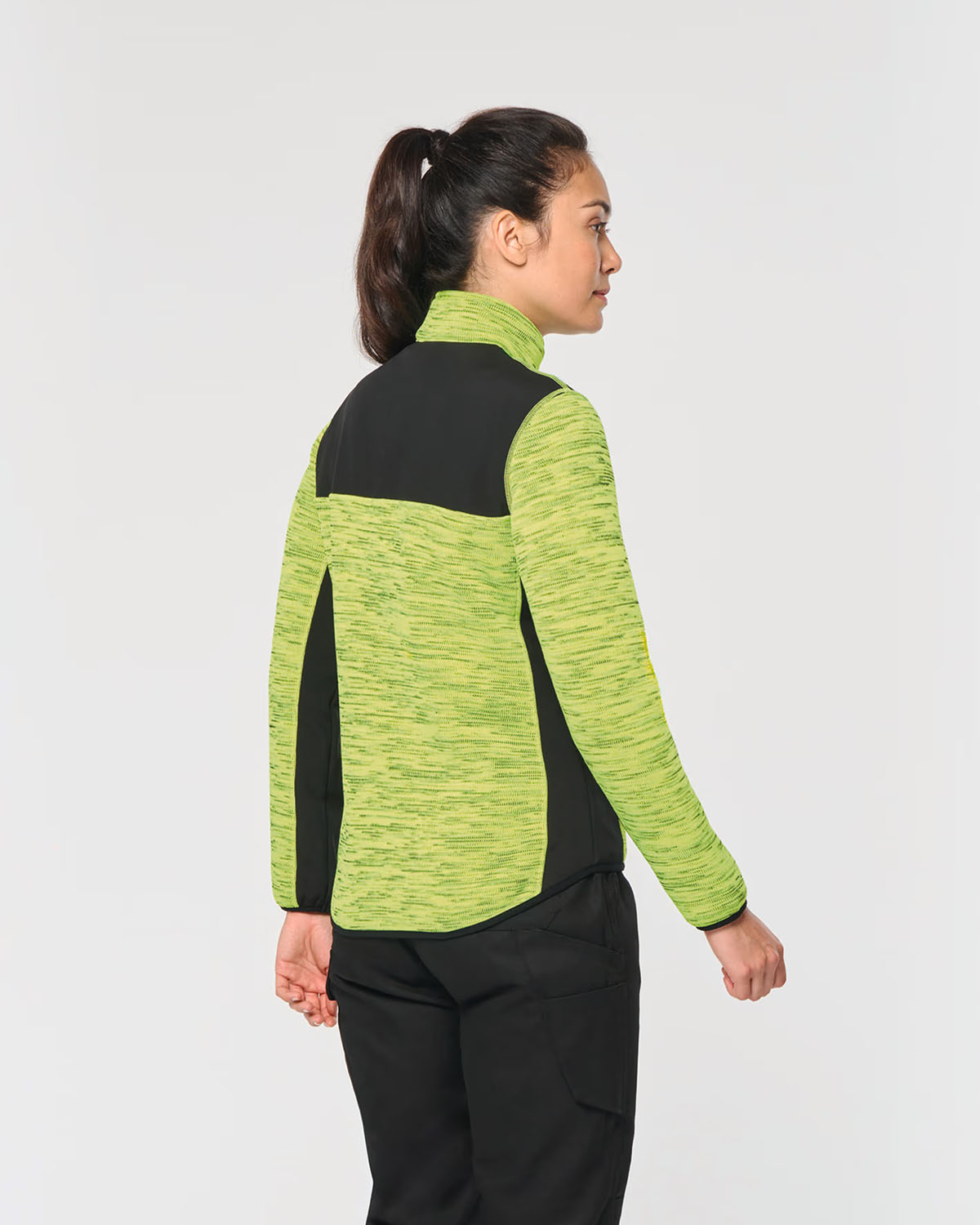 Giacca bicolore in politricot riciclato Donna