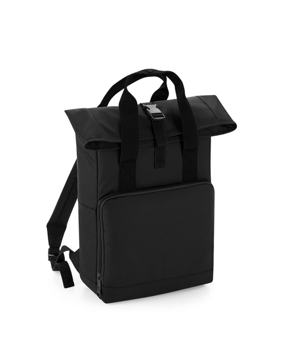 Recycled roll-top backpack with double handle