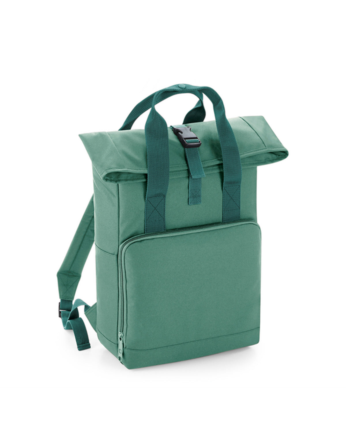 Recycled roll-top backpack with double handle
