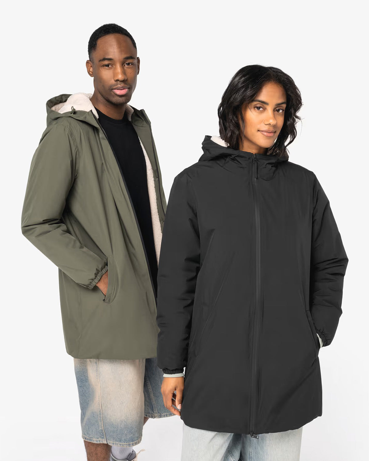 Giacca impermeabile foderata in sherpa unisex