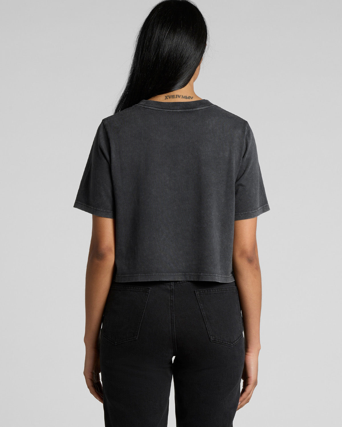 T-shirt cropped heavy stone wash donna