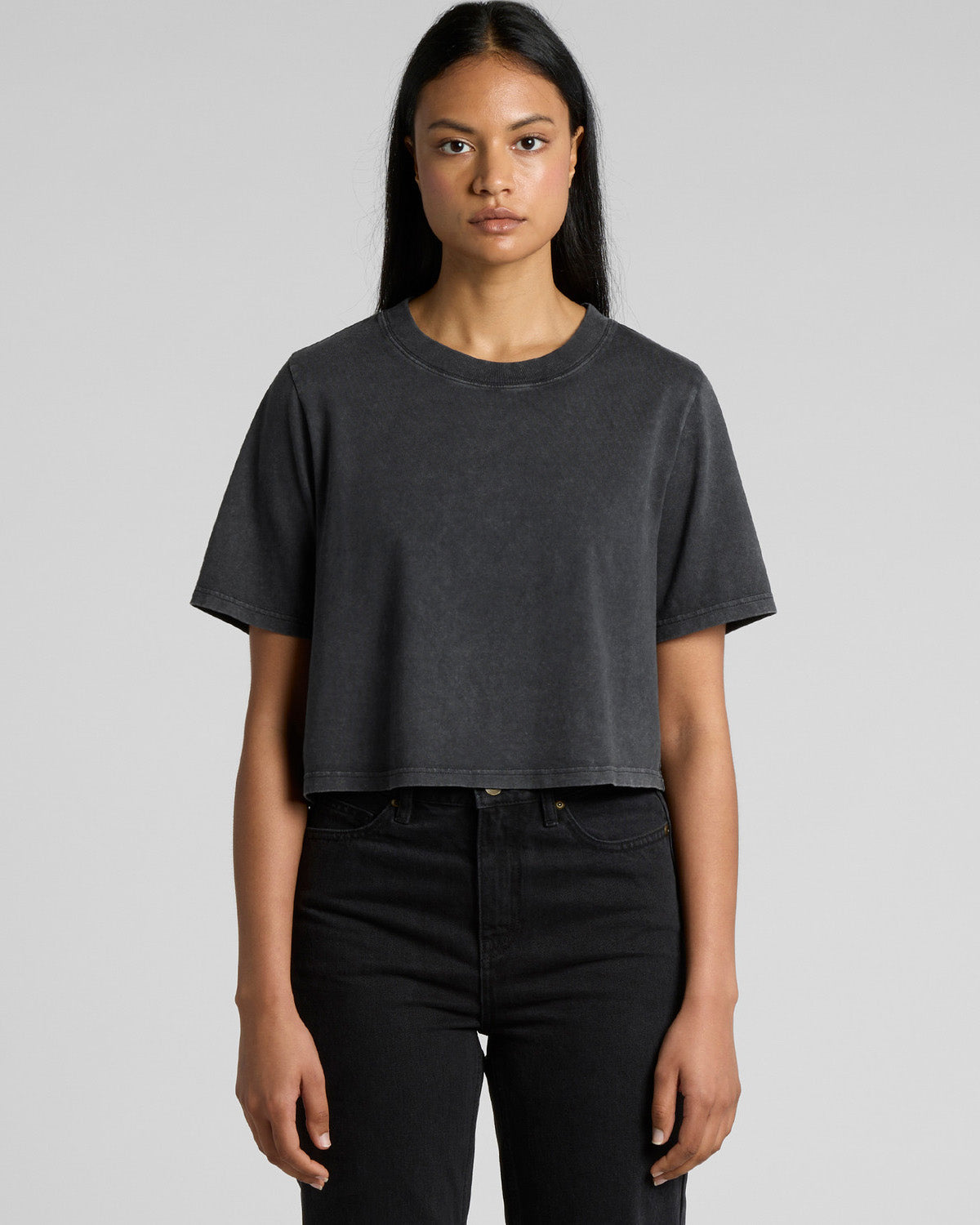 T-shirt cropped heavy stone wash donna