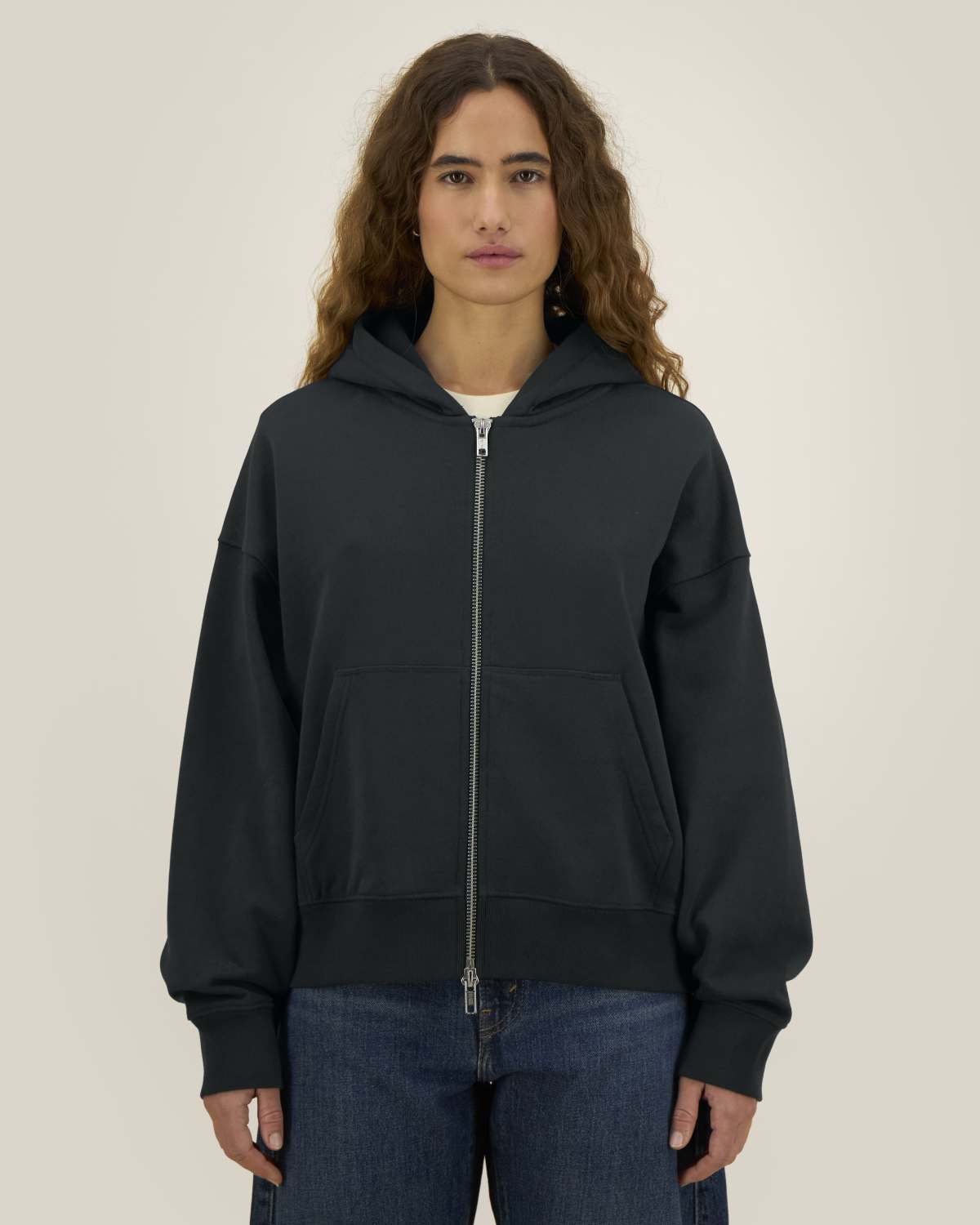 Felpa zip & cappuccio cotone riciclato unisex