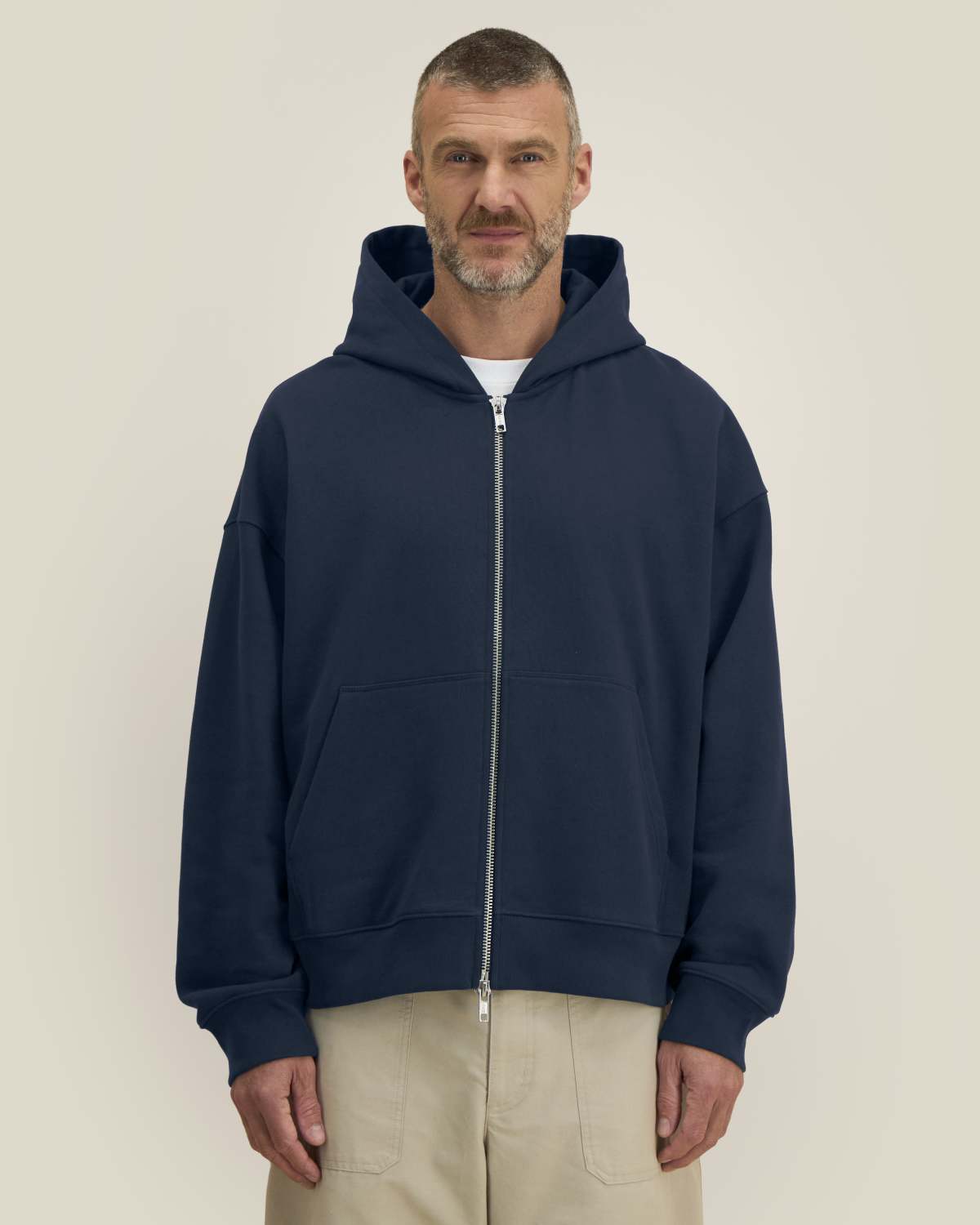 Felpa zip & cappuccio cotone riciclato unisex