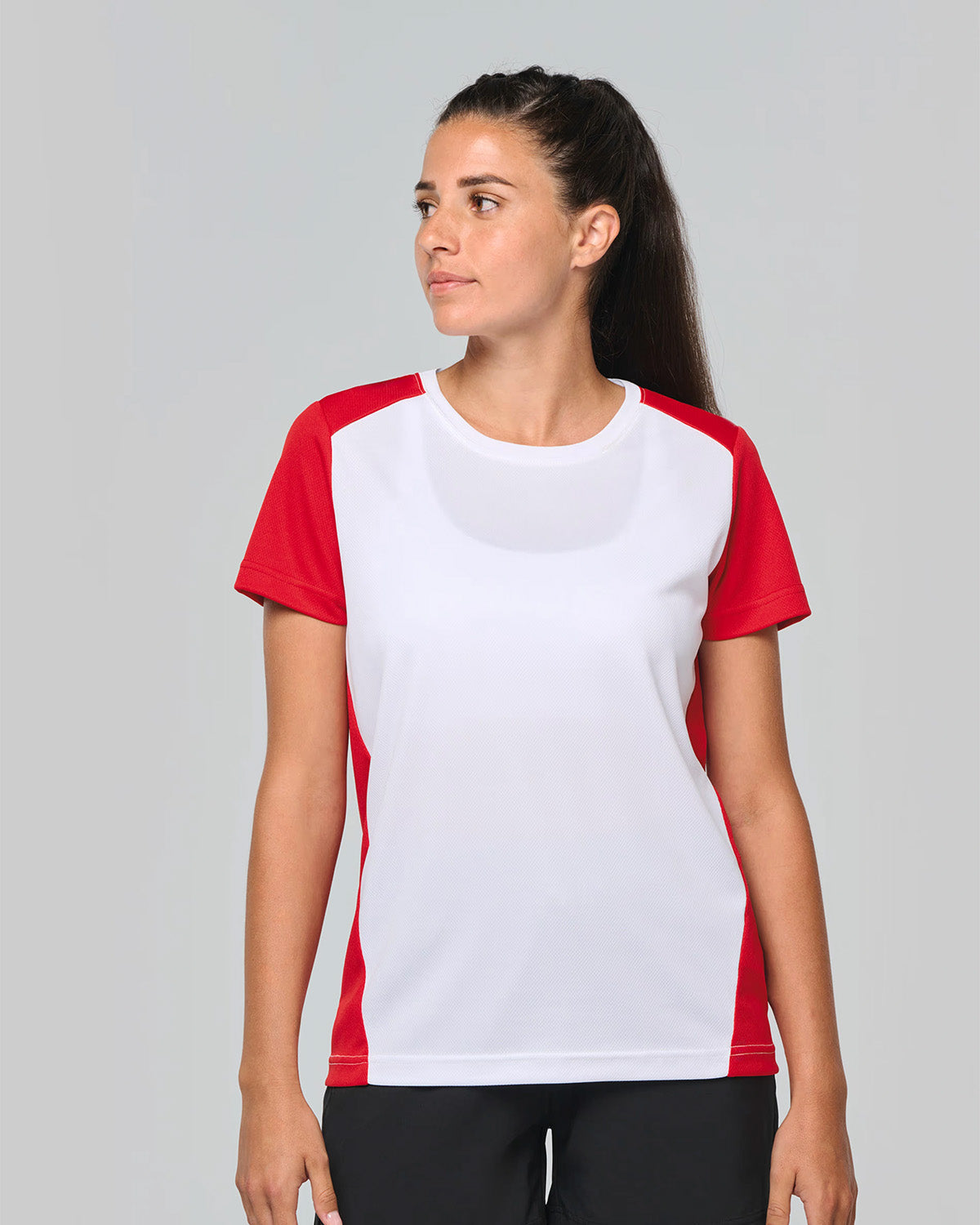 T-shirt sportiva bicolore riciclata Donna
