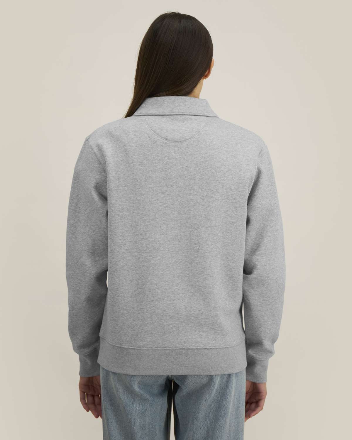 Felpa con colletto e zip unisex