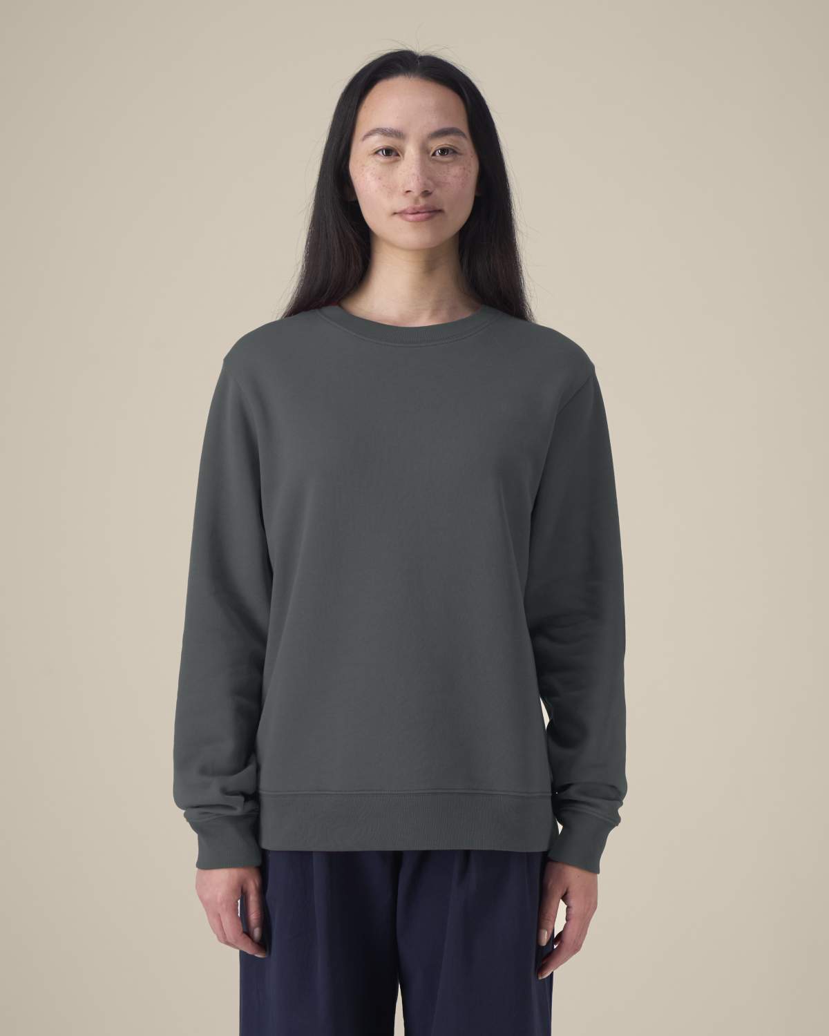 Felpa girocollo in cotone riciclato donna