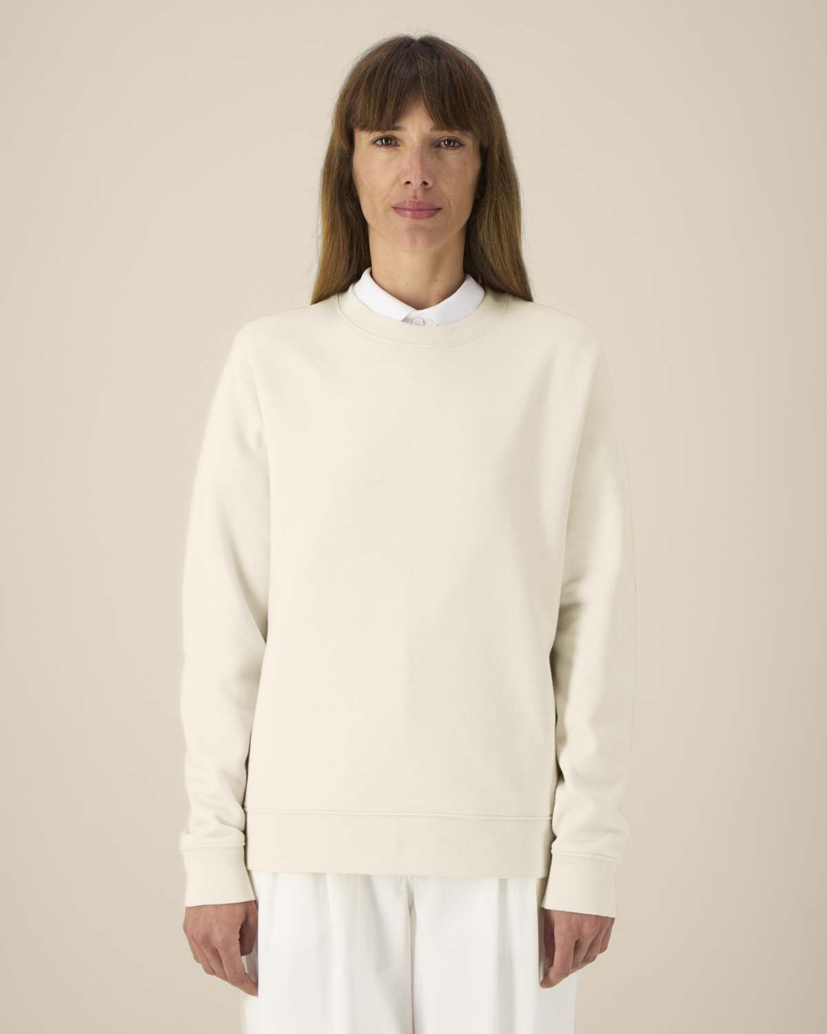 Felpa girocollo in cotone riciclato donna