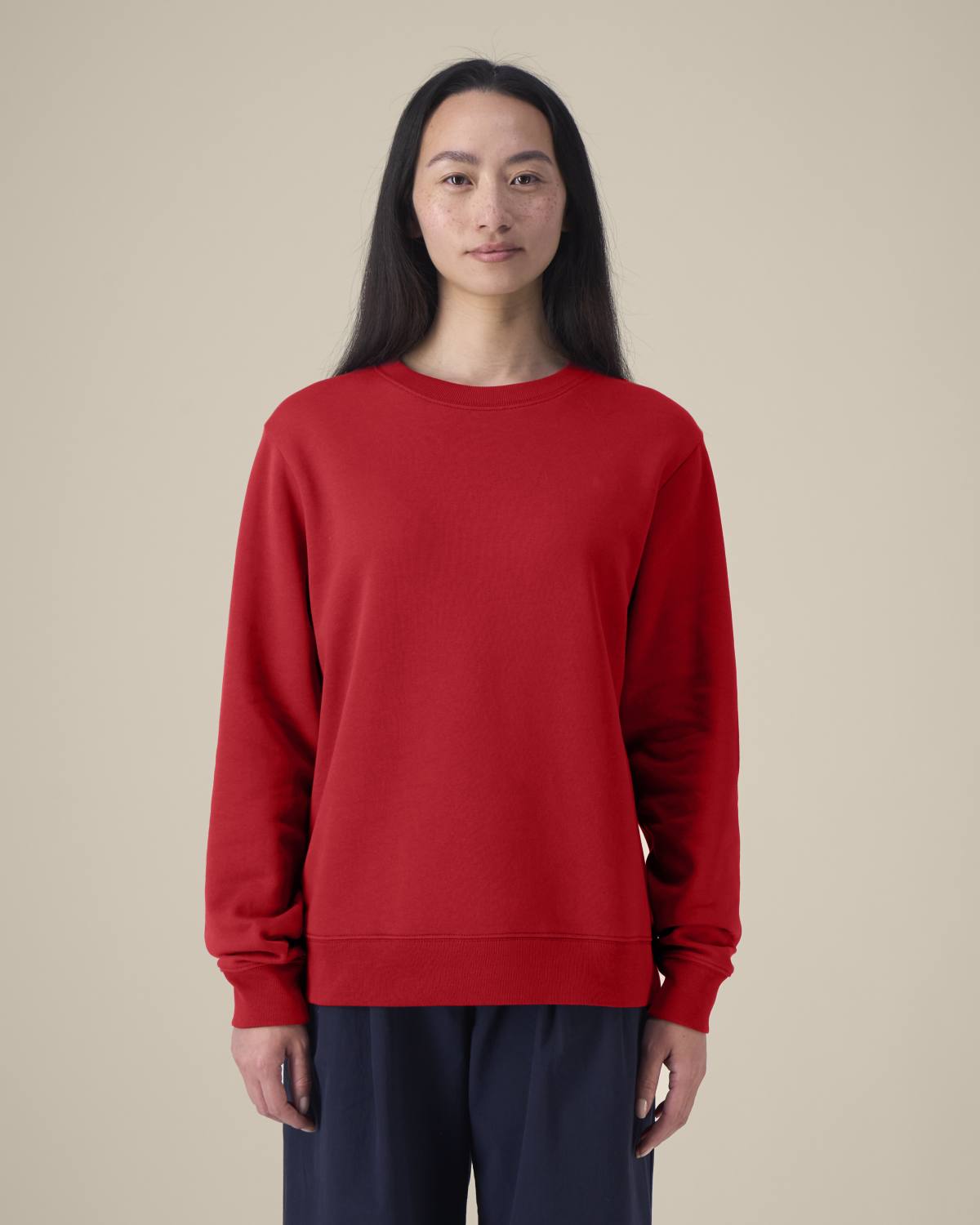 Felpa girocollo in cotone riciclato donna