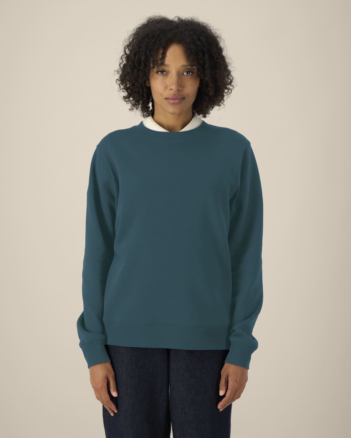 Felpa girocollo in cotone riciclato donna