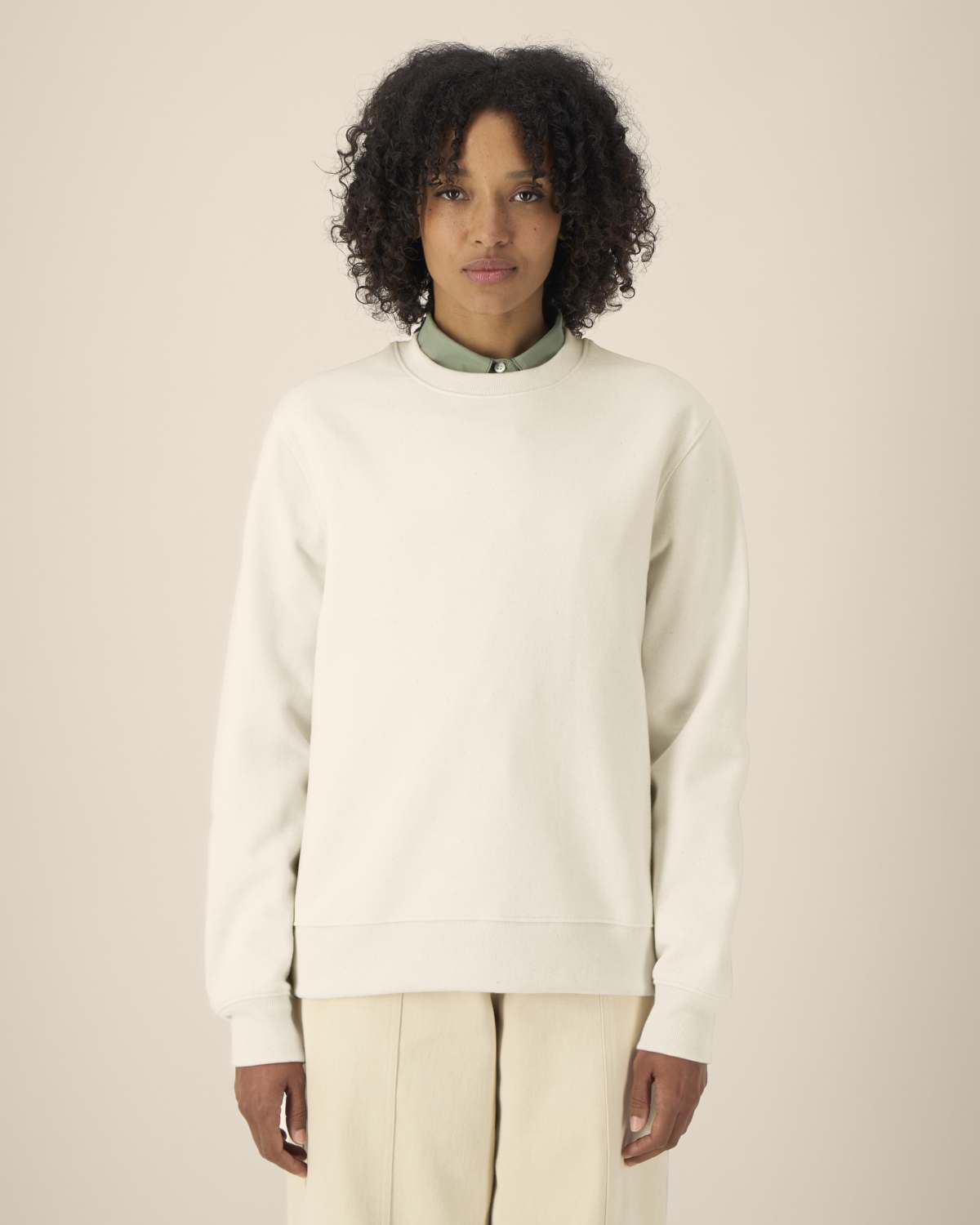 Felpa girocollo in cotone riciclato unisex