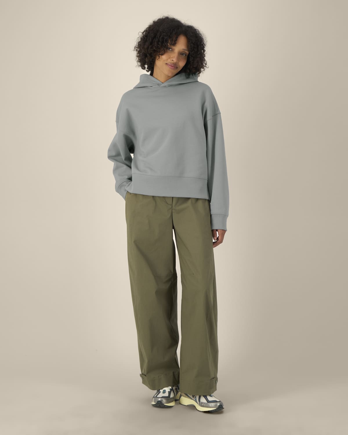 Felpa cappuccio boxy in cotone riciclato unisex