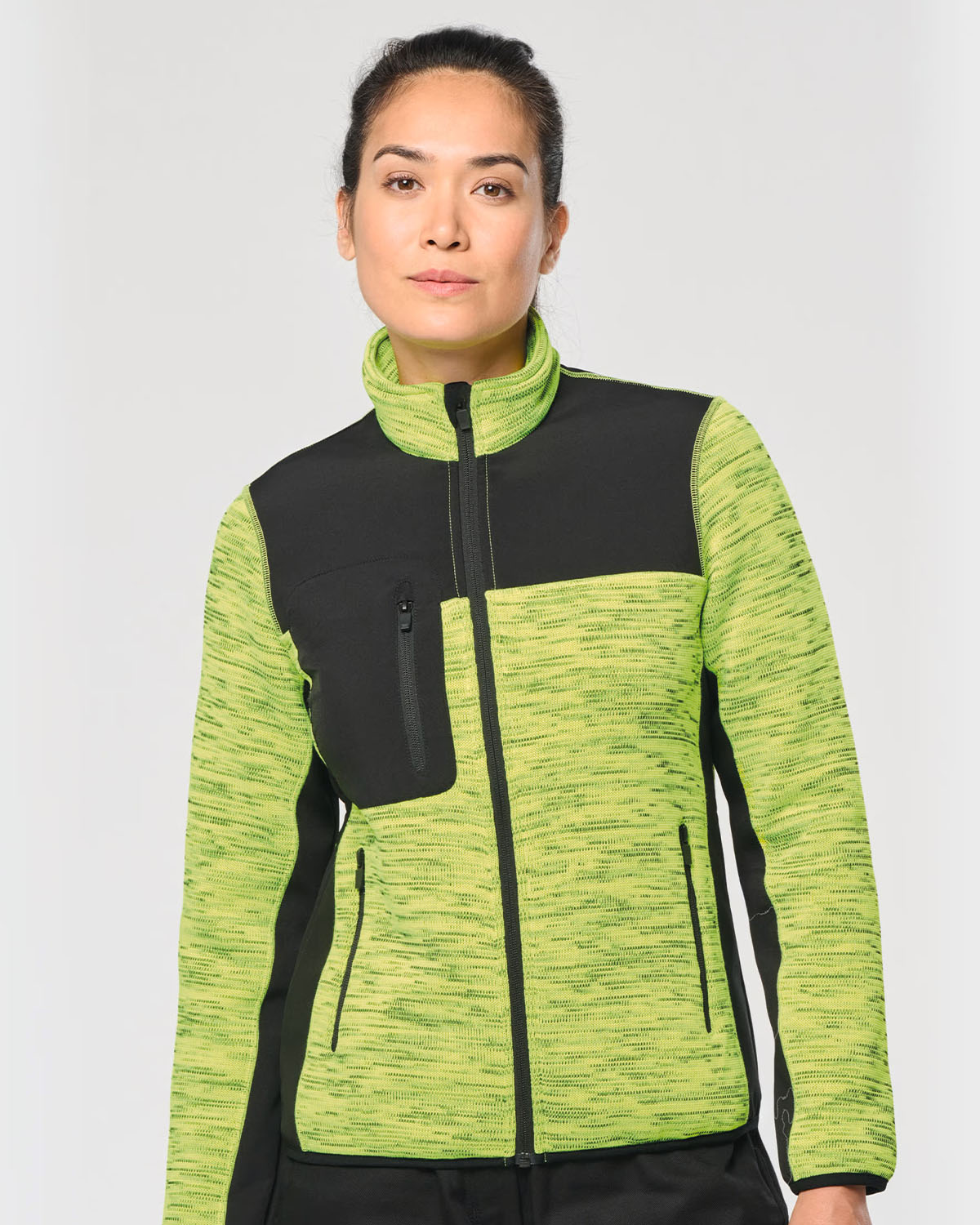 Giacca bicolore in politricot riciclato Donna