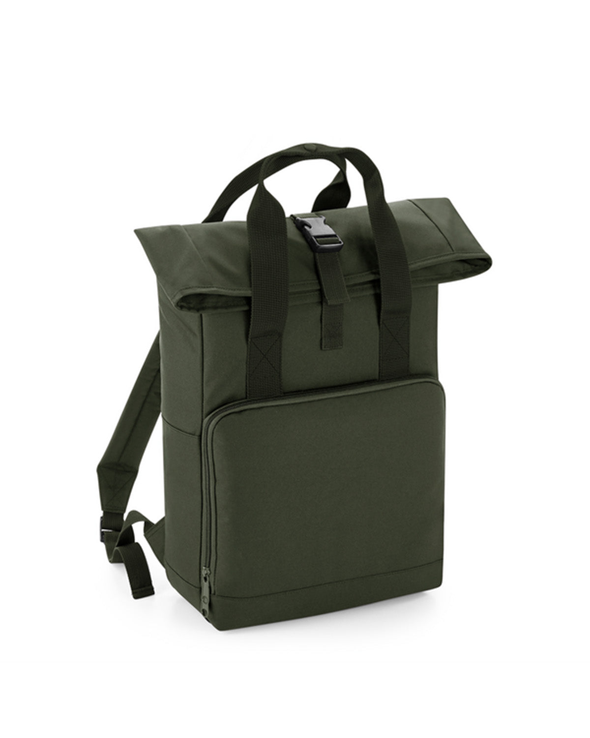 Recycled roll-top backpack with double handle