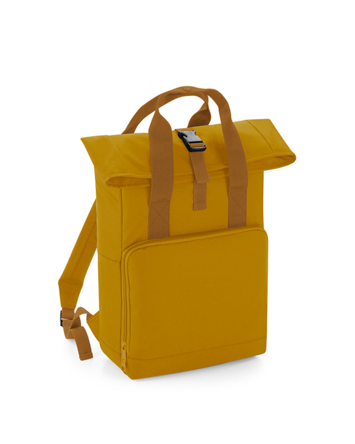 Recycled roll-top backpack with double handle