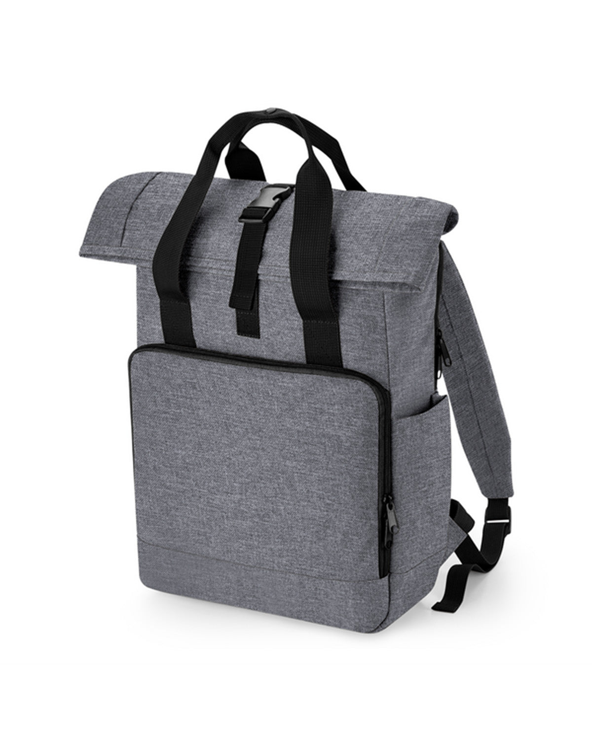 Large recycled roll-top backpack with double handle