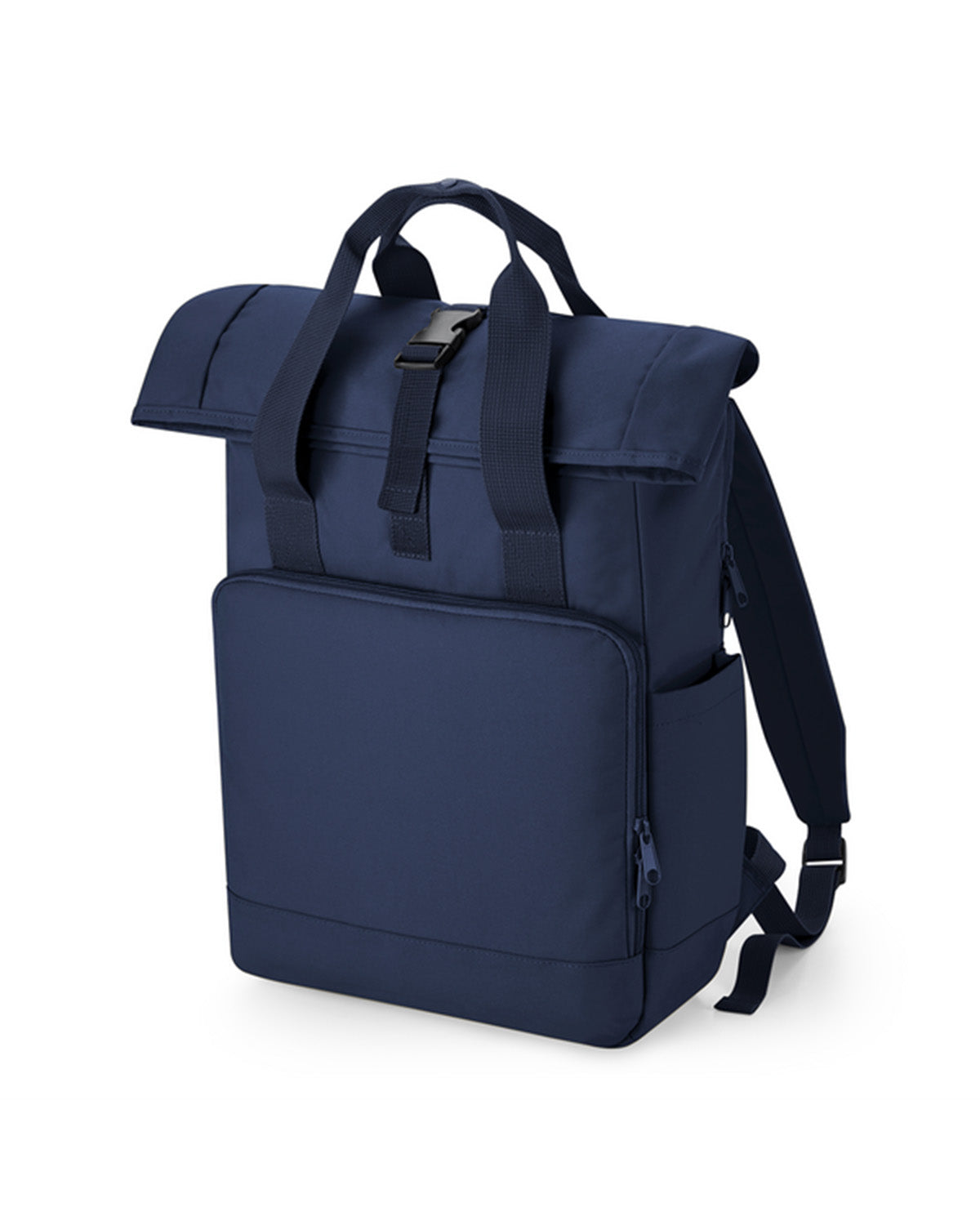 Large recycled roll-top backpack with double handle
