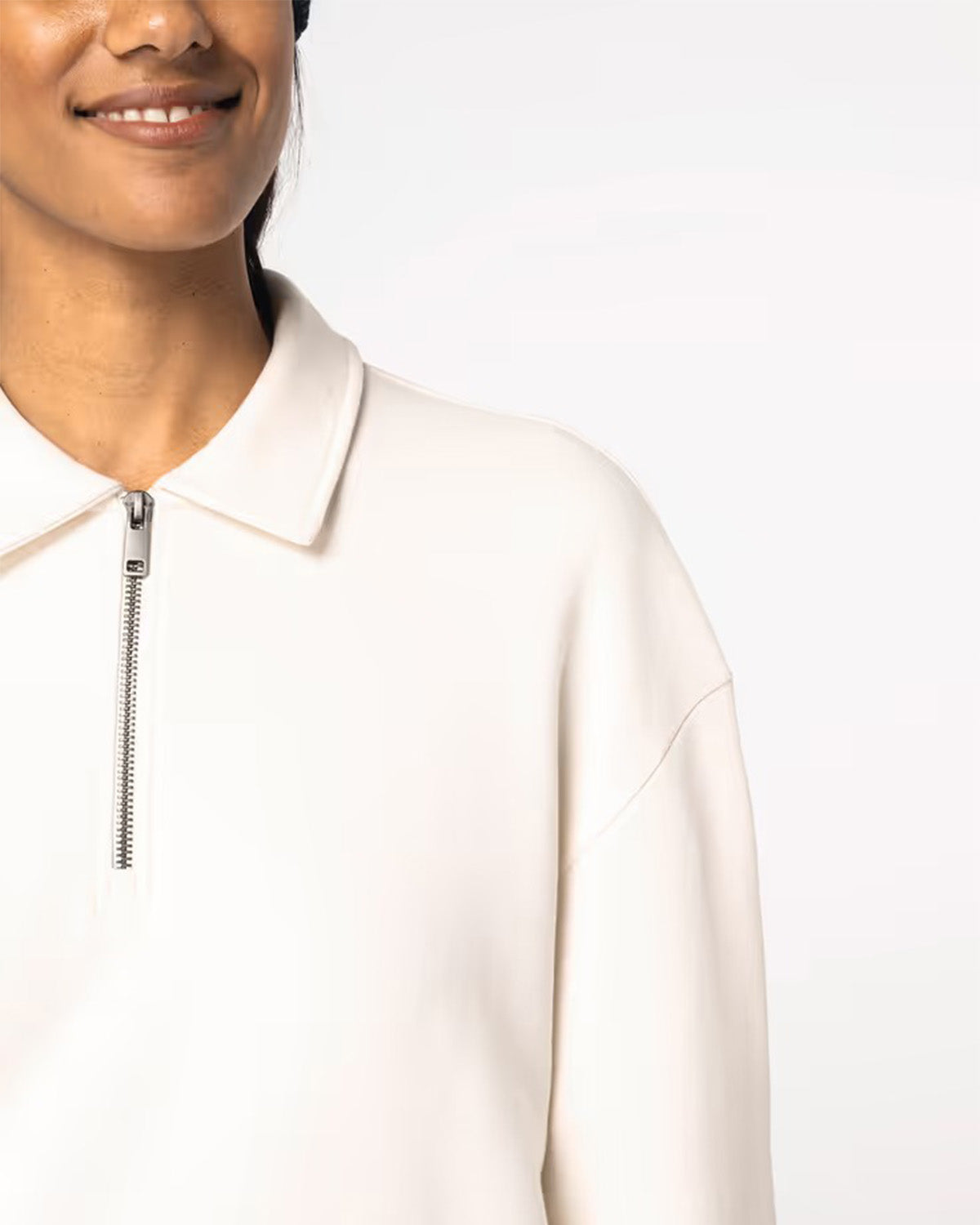 Felpa zip 1/4 con colletto unisex