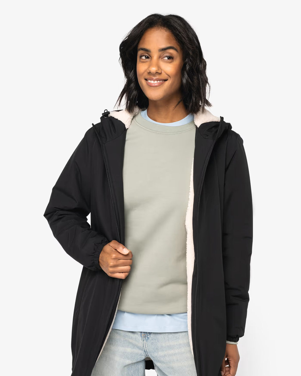 Giacca impermeabile foderata in sherpa unisex