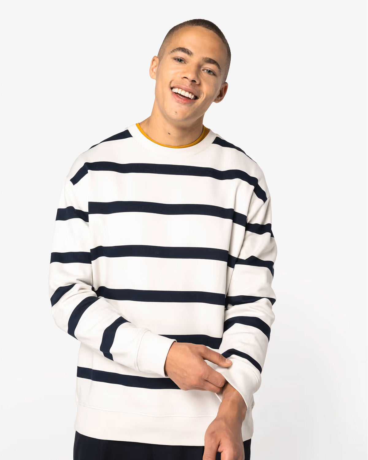 Felpa girocollo a righe unisex